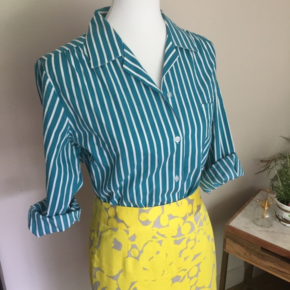 🎉 J. Crew Yellow and Gray Floral Pencil Skirt - Picture 7 of 7